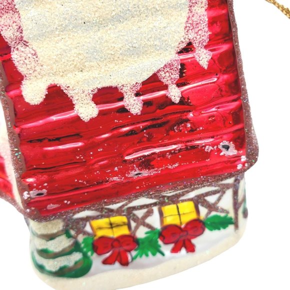 Blown Mercury Glass Christmas Ornament House 4 1/2" Vintage Radko Christmas - Picture 3 of 7